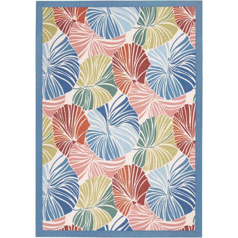 Floral Red/Blue Outdoor Area Rug