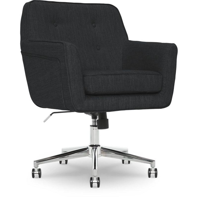 Style Ashland Home Office Chair Dark Gray - Serta: Mid-Century, Adjustable, Swivel, Ergonomic Design