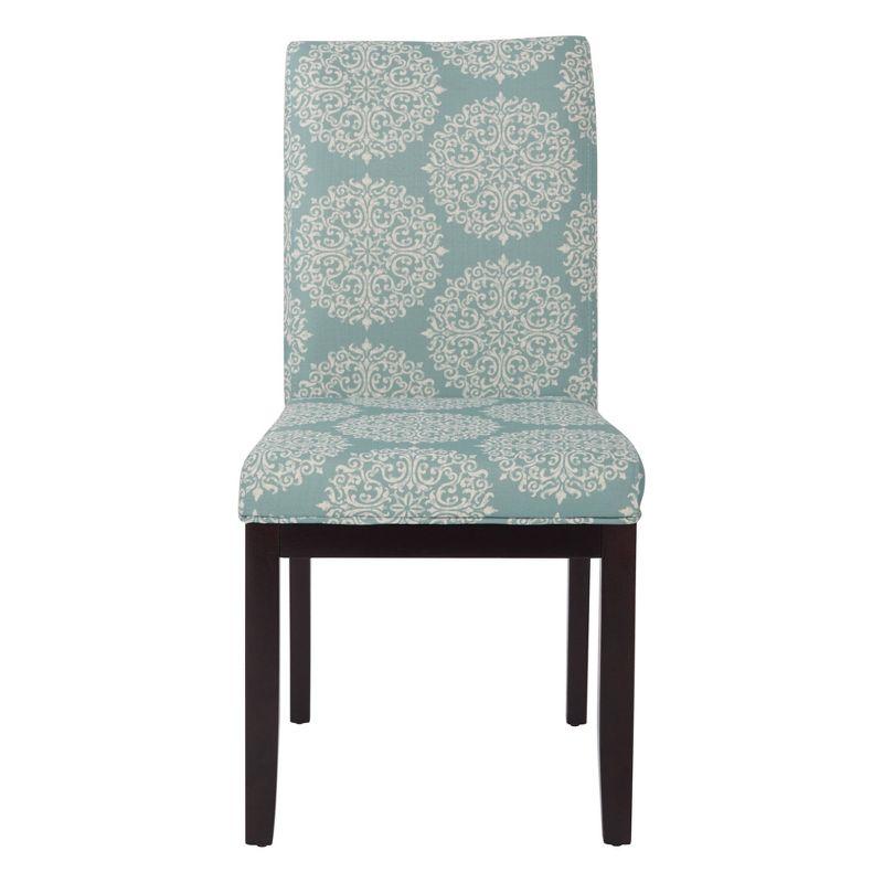 Dakota Parsons Chair Gabrielle Sky - OSP Home Furnishings: Classic Espresso Legs, Padded Seat