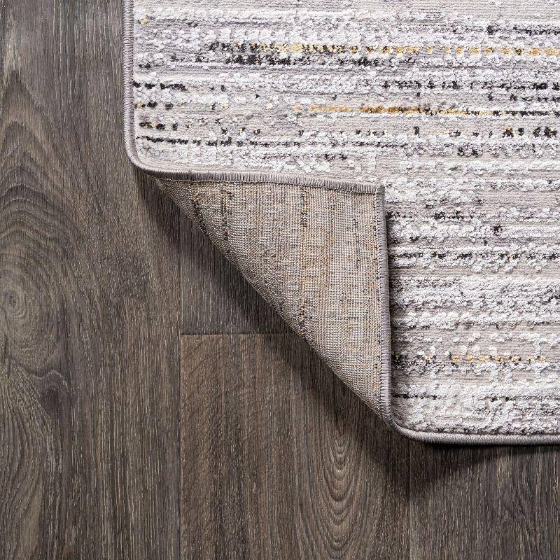 5'x8' Loom Modern Strie'  Area Rug, Gray/Black - JONATHAN Y