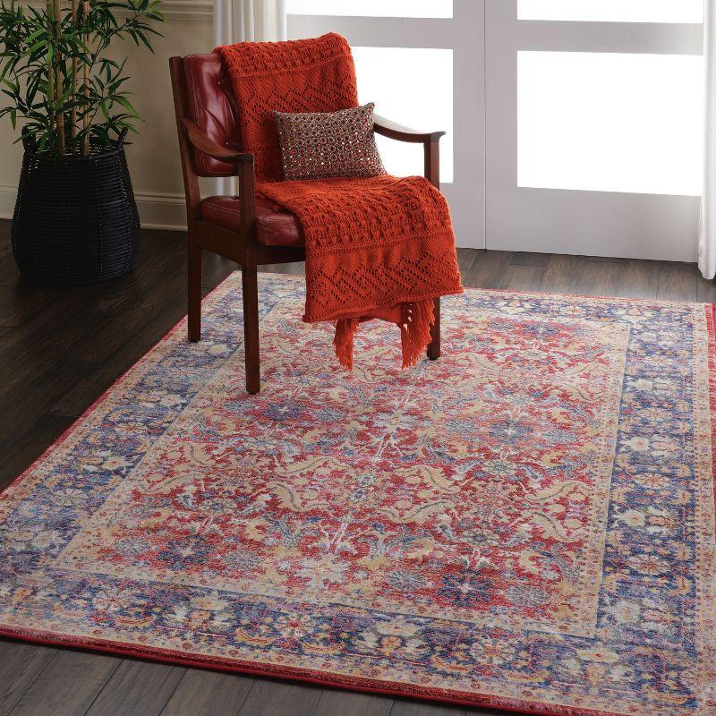 Global Vintage Persian-Inspired 2'x4' Red Synthetic Area Rug