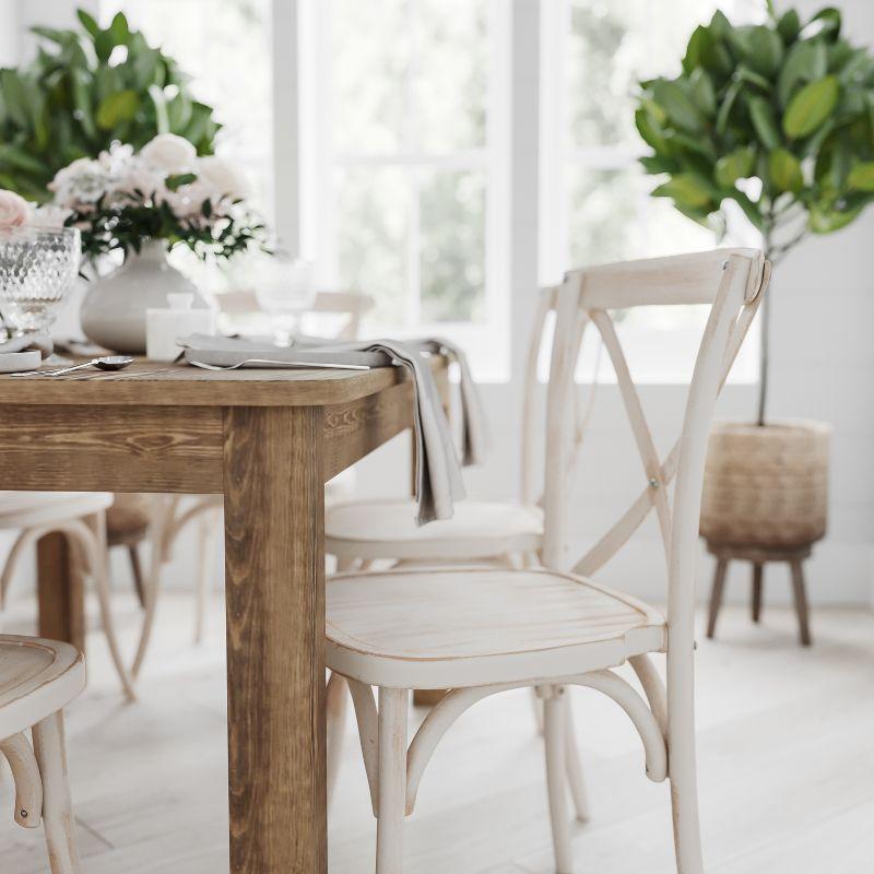 Merrick Lane Rectangular Antique Solid Pine Farm Dining Table