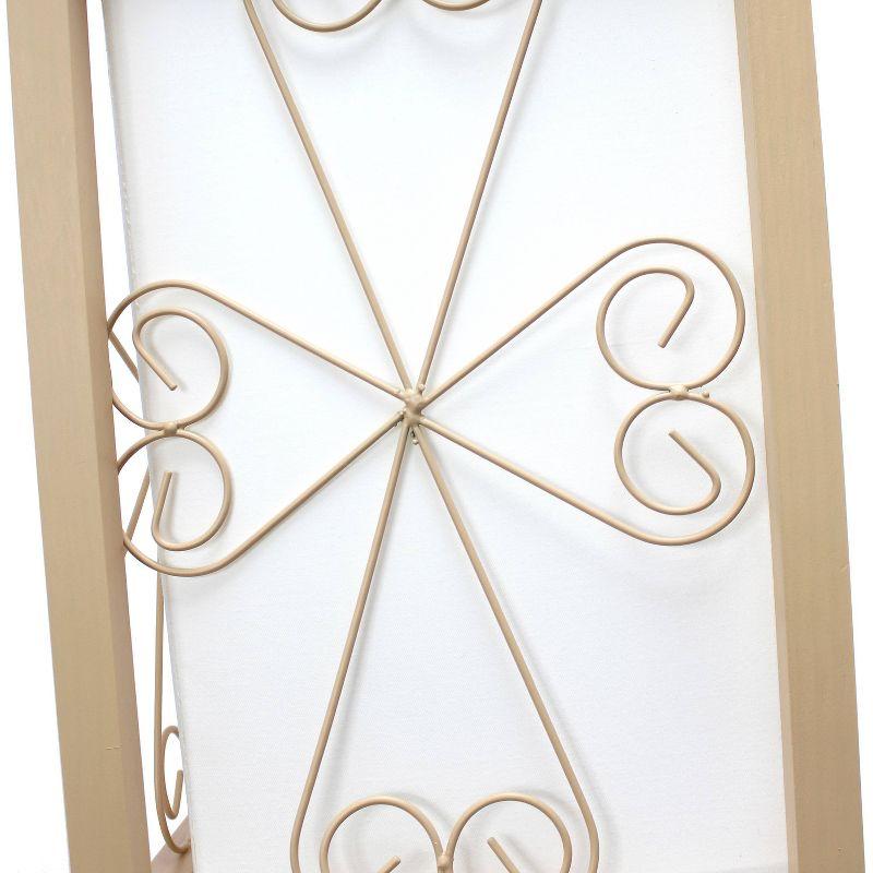 Etagere Organizer Storage Shelf Floor Lamp with Linen Shade Tan - Simple Designs: Modern Electric Wood Composite Lighting