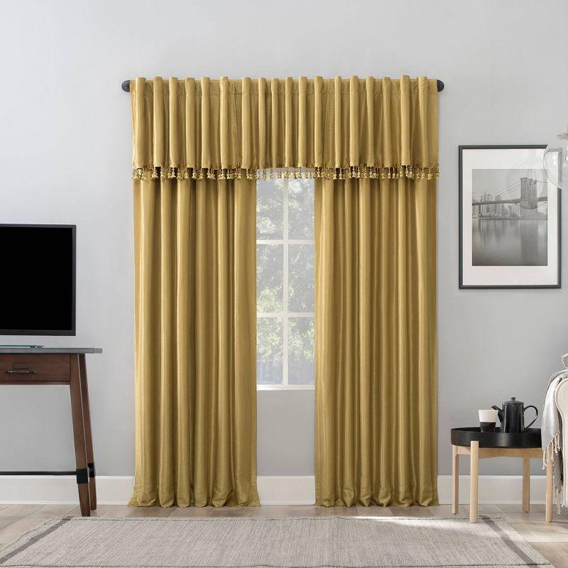 Faux Dupioni Silk Thermal Extreme 100% Blackout Back Tab Curtain Panel