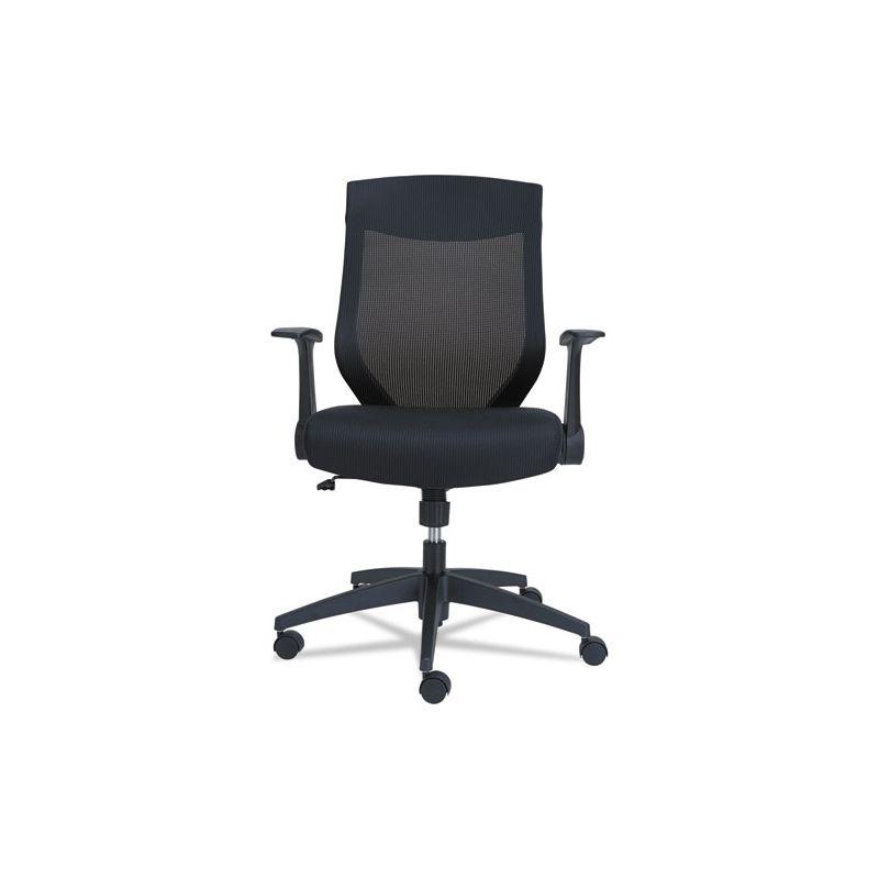 Black Adjustable Mid-Back Mesh Office Chair with Flip-Arm