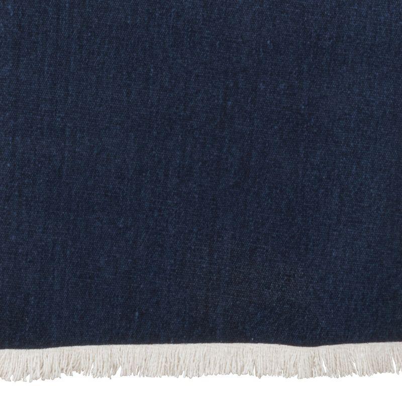 Saro Lifestyle Dining Table Runner With Fringe Borders, Navy Blue, 16" x 72"