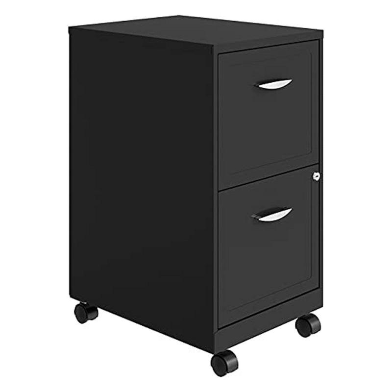 Space Solutions Wide Metal Mobile Organizer File Cabinet for Office Supplies and Hanging File Folder