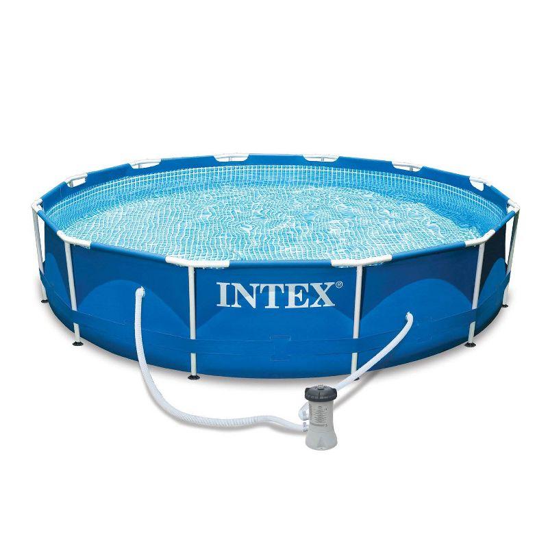 Intex 12ft x 30in Metal Frame Round Swimming Pool Set 530 GPH Pump & 6 A Filters
