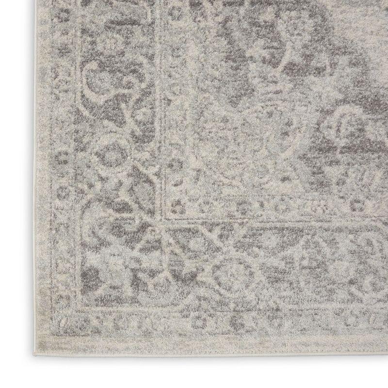 Nourison Tranquil Vintage Persian Center Medallion Area Rug Ivory Grey 8'10" x 11'10"