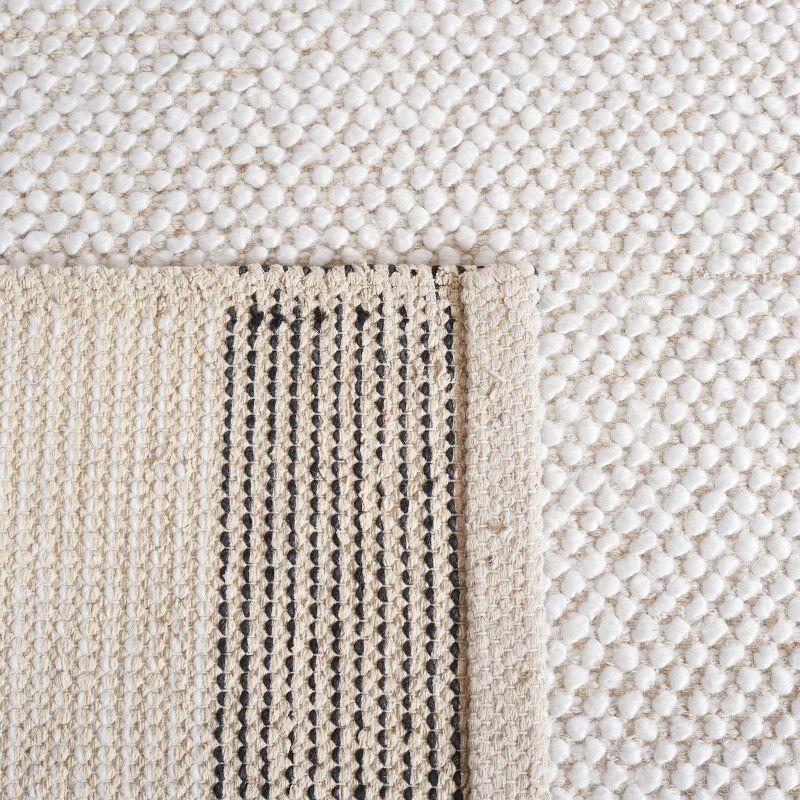 Natura NAT324 Power Loomed Runner Rug - Ivory/Black - 2'3"x8' - Safavieh.