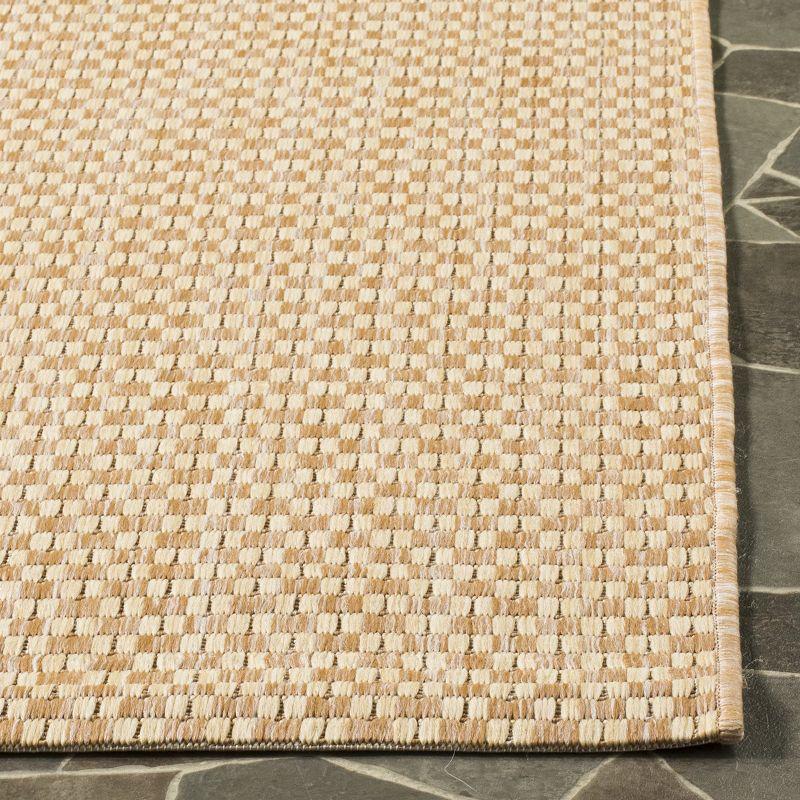 Natural Cream 5'3" Square Easy-Care Synthetic Area Rug