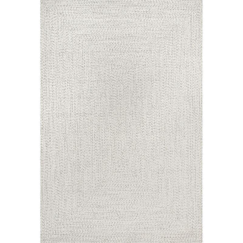 Nuloom Braided Courtney Tassel Indoor/Outdoor Area Rug, Square 8', Ivory
