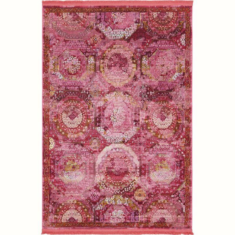 Unique Loom Baracoa Collection Area Rug - Coppelia (4' 3" x 6' Rectangle Pink/Ivory)