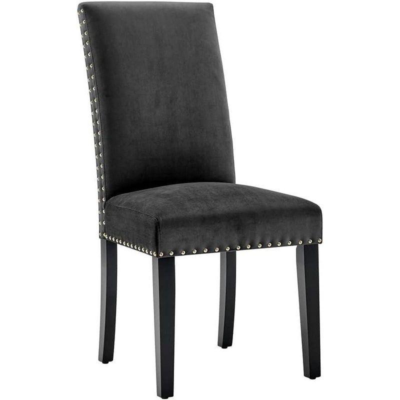 Modway Silver Orchid Lind Velvet Nailhead Trim Dining Side Chairs