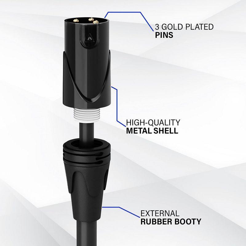 LyxPro Right Angle Male-to-Female XLR Microphone Cable