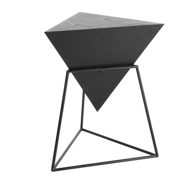 Modern Triangular Accent Table Gray - Olivia & May: Chic Side Table, Metal Frame, Wood Top, Easy to Clean