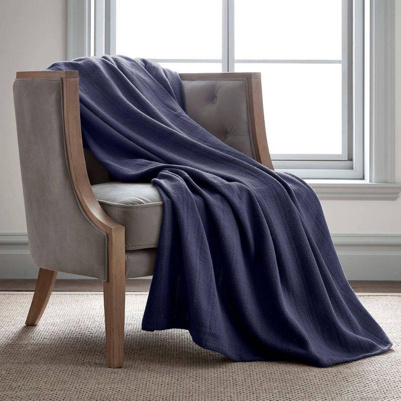 Vellux 100% Cotton Blanket - Soft, Breathable, Cozy & Lightweight Thermal Blanket  All-Season Blanket Perfect for Layering Bed, Couch & Sofa - Hotel Quality