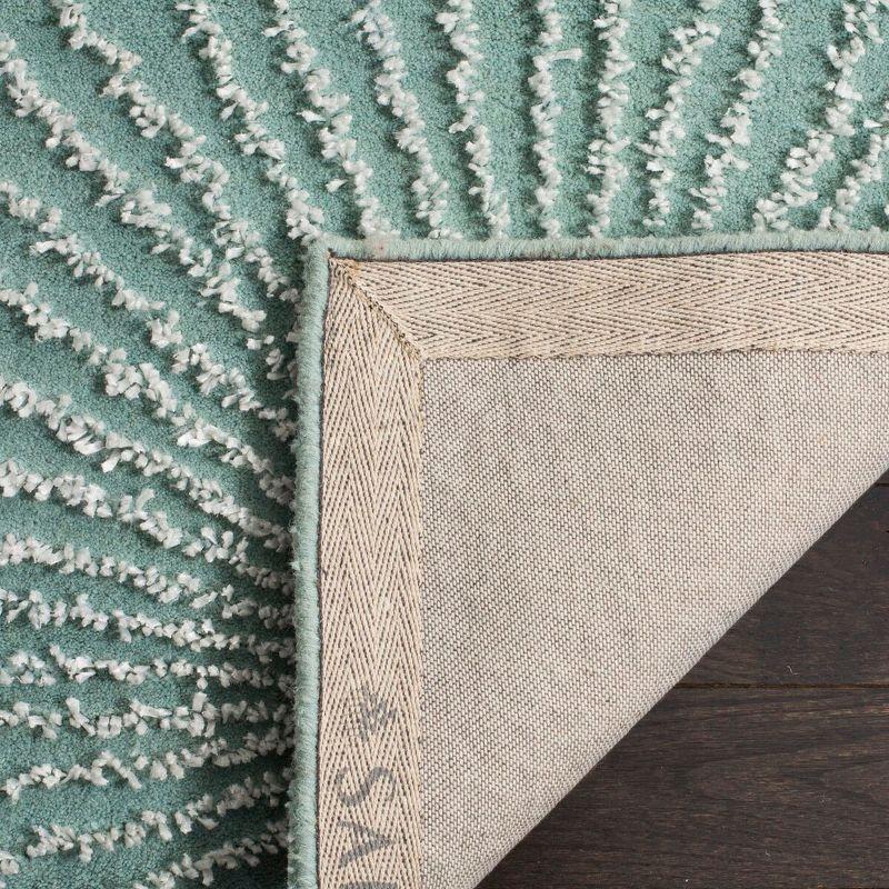 Hand-Tufted Teal & Blue Wool-Viscose Blend Area Rug - 2' x 3'