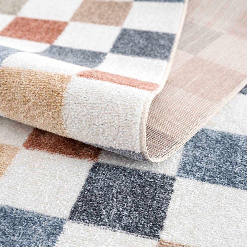 Hauteloom Alie Colorful Checkered Washable Rug