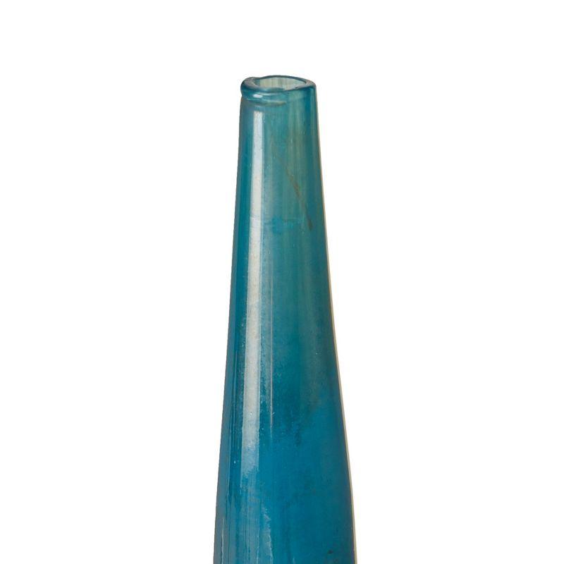 Elegant Blue and Bronze Glass Decorative Vase Set