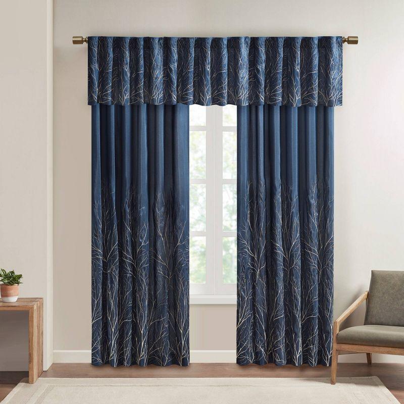 Andora Faux Silk Embroidered Window Valance