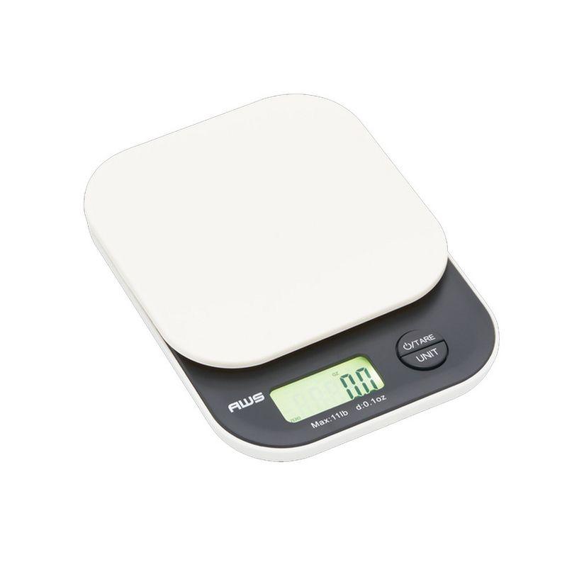 Compact White Digital Kitchen Scale with LCD Display