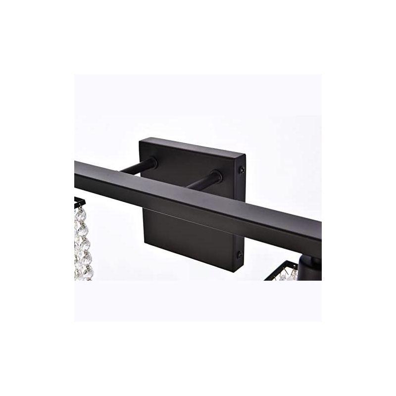 Elegant Lighting Phineas 4 lights bath sconce in black with clear crystals