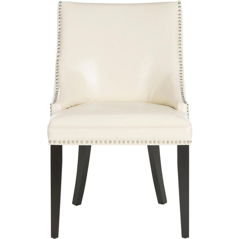 Afton 20"H Side Chair with Nail Heads (Set of 2) - Flat Cream - Safavieh