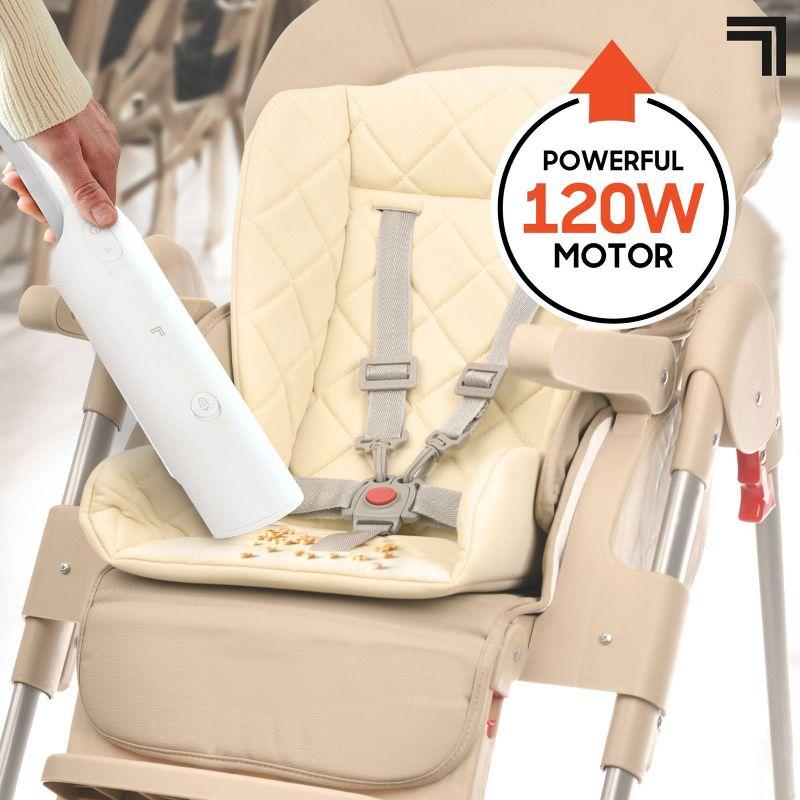 Sharper Image Handheld Vacuum with High-Speed 120W Brushless Motor, Cordless White: Portable, Bagless, HEPA Filter, Multi-Surface