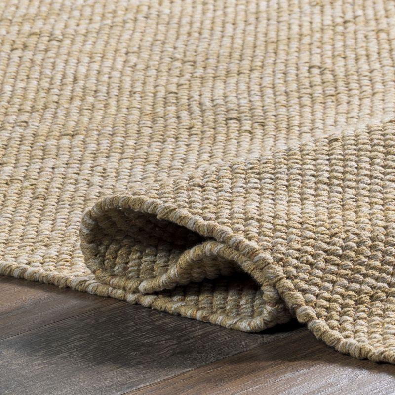 Handmade Beige Cotton Flat Woven Rectangular Rug, 3' x 5'