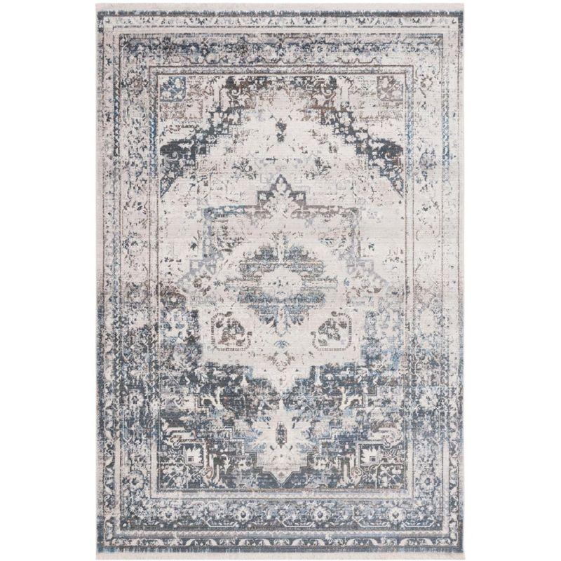 Vintage Persian VTP438 Power Loomed Indoor Area Rug - Ivory/Blue - 5'x7'6" - Safavieh