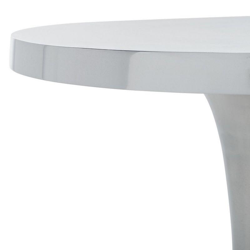 Galium Aluminum Round Top Side Table - Silver - Safavieh.