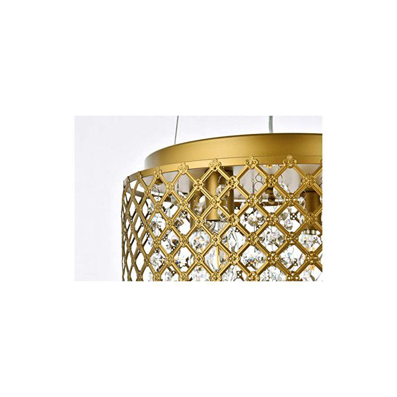 Elegant Lighting Tully 4 lights pendant in brass