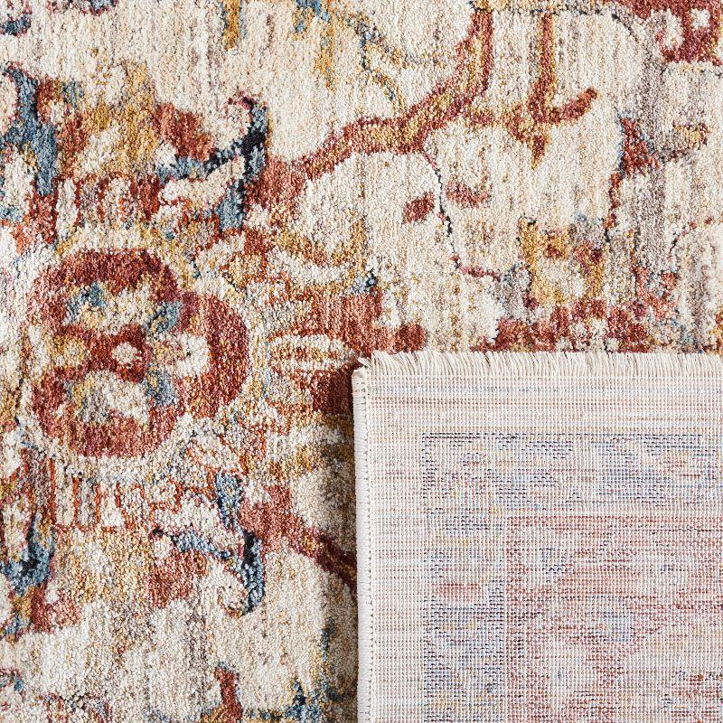 Valencia VAL566 Power Loomed Area Rug - Ivory/Rust - 6'4"x6'4"Square - Safavieh.
