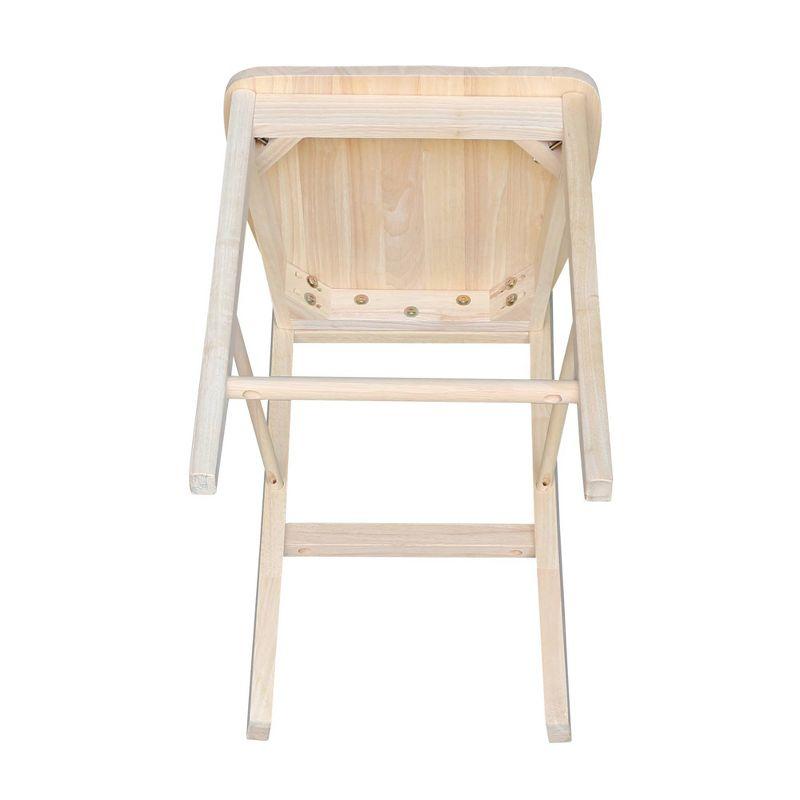 24" X Back Counter Height Barstool Unfinished - International Concepts: Hardwood Frame, Square Seat