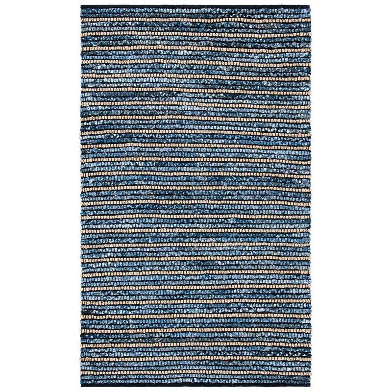 Cape Cod CAP363 Hand Woven Area Rug - Blue/Natural - 5'x8' - Safavieh.