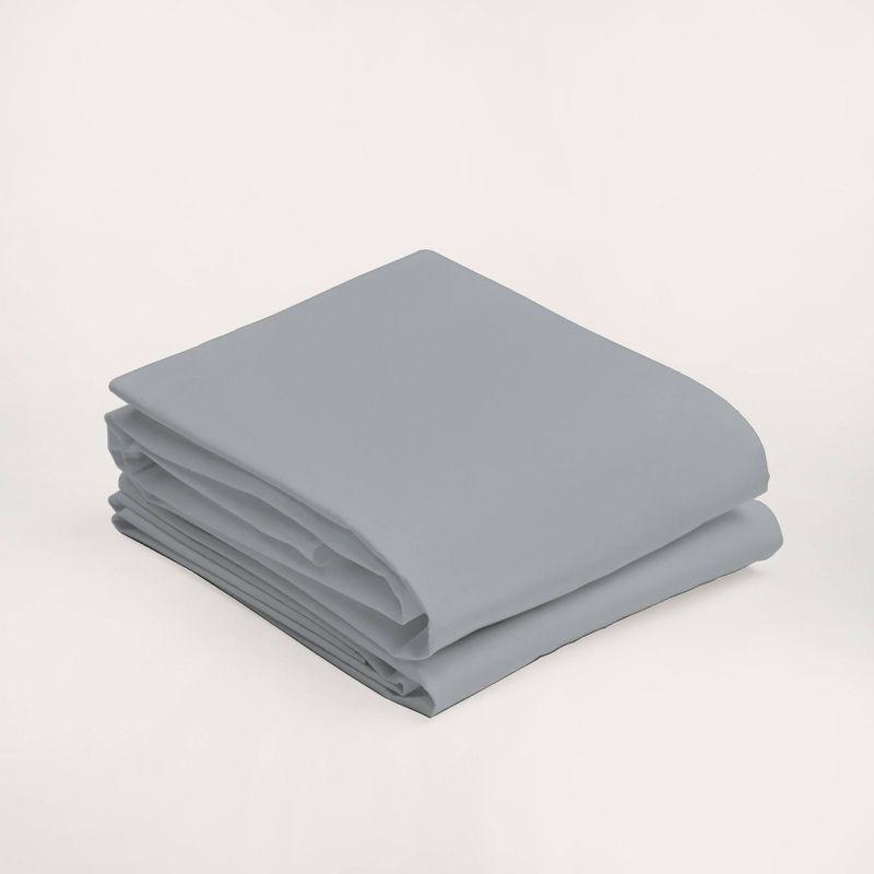Purity Home King 300 Thread Count Organic Cotton Brushed Percale Pillowcase Light Gray: STANDARD 100 by OEKO-TEX Certified