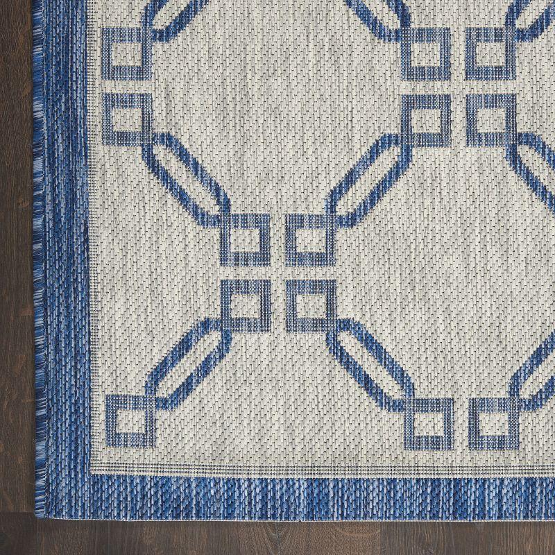 Nourison Garden Party GRD02 Indoor/outdoor Area Rug - Ivory Blue 2'2" x 7'6"
