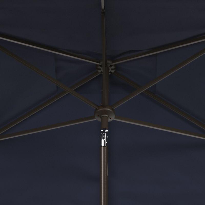 Venice 6.5 X 10 Ft Rectangle Crank Umbrella - PAT8310 - Navy/White - Safavieh