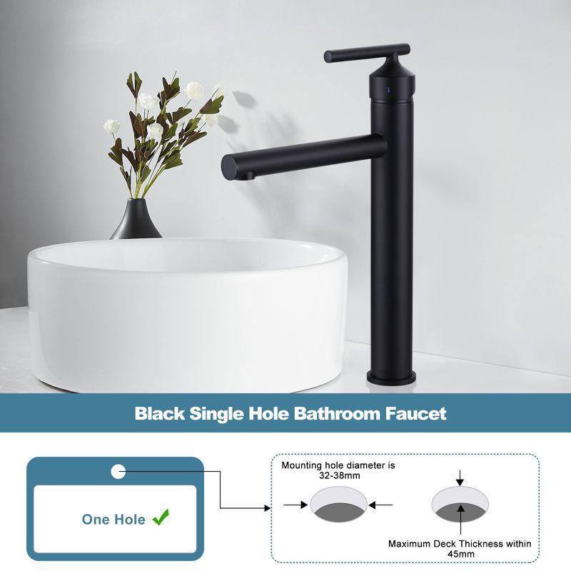 WOWOW Single Handle Single Hole Bathroom Vessel Faucet with Drain Kit Included