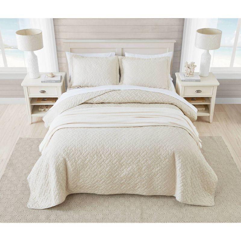 Tommy Bahama Raffia Solid Cotton Reversible Quilt Set