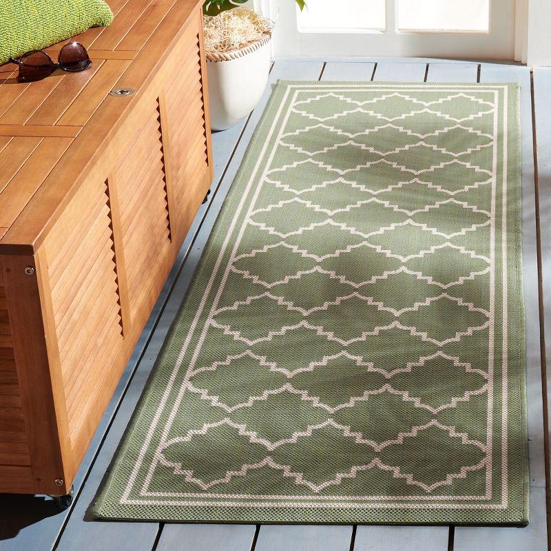 Courtyard CY6889 Power Loomed Indoor and Outdoor Runner Rug - Green/Beige - 2'3"x10' - Safavieh