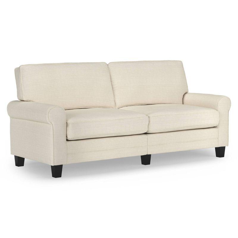 Serta Copenhagen 78" Rolled Arm Sofa, Easy Care Fabric, Soft Pillow Back, Pocket Coil Seat Cushions