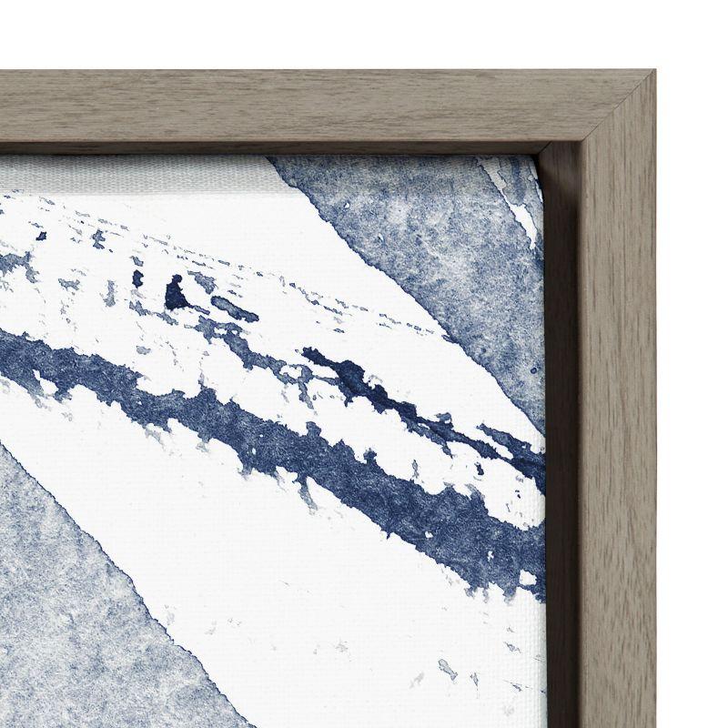 Kate and Laurel Sylvie Indigo Watercolor Framed Canvas by Amy Peterson Art Studio, 23x33, Gray