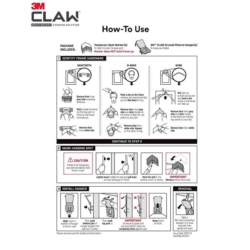 3M Claw Heavy Duty Drywall Picture Hanger Kit with Spot Markers