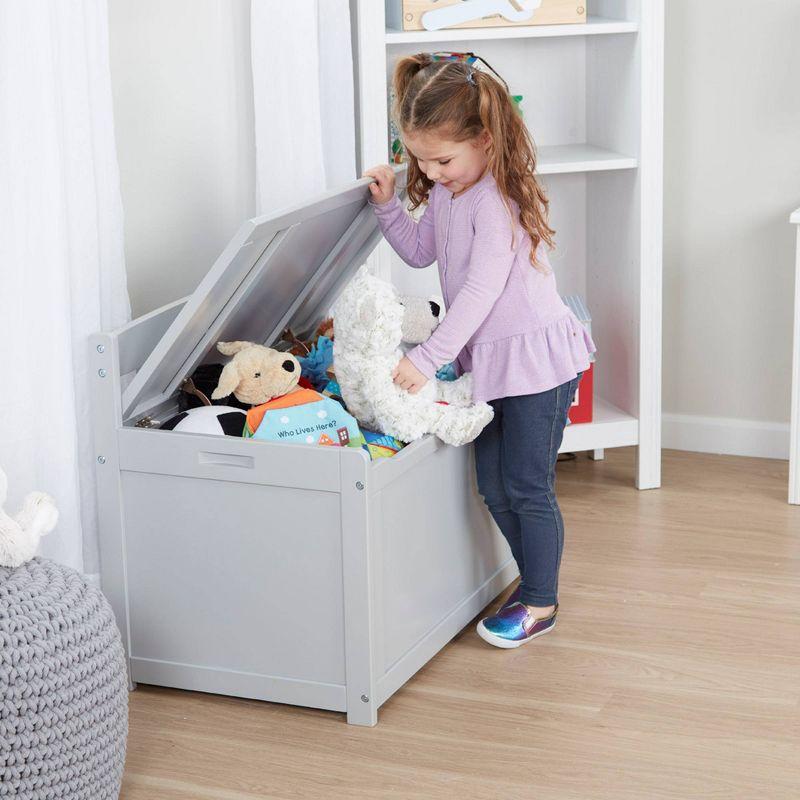 Melissa & Doug Wooden Toy Chest - Gray