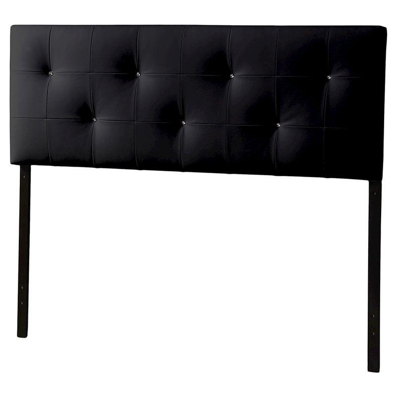 Kirchem Black Faux Leather Tufted Full Headboard