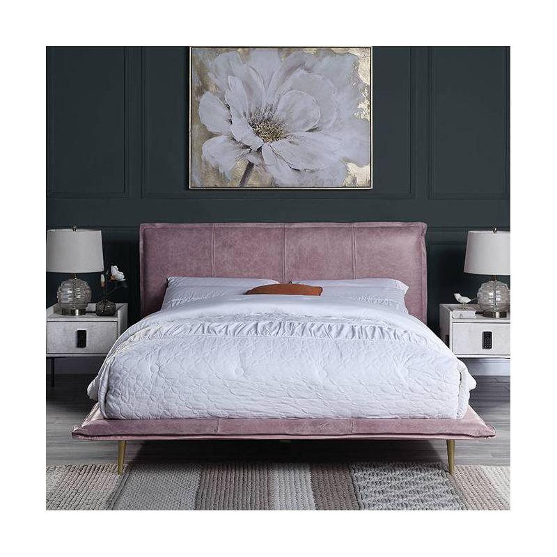 Acme Furniture King Metis Bed Pink Grain Leather