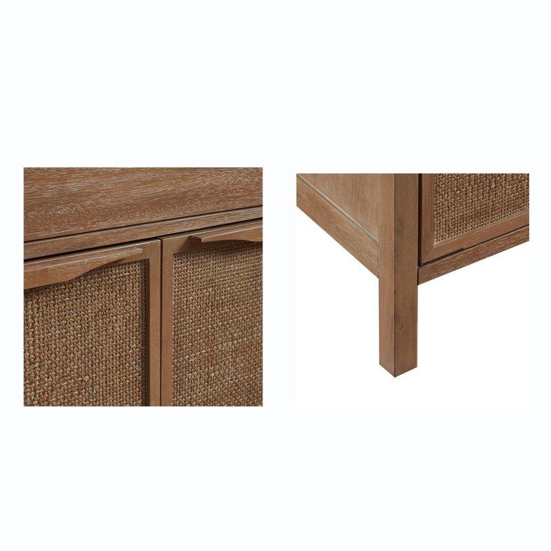 Addison Accent Chest Natural - Madison Park: Solid Wood, Cane Webbing, Storage Shelf, Locking Doors