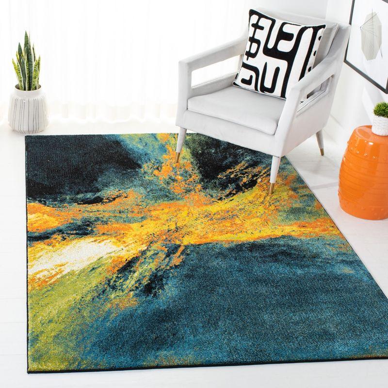Galaxy GAL117 Power Loomed Indoor Area Rug - Blue/Yellow - 8'x10' - Safavieh